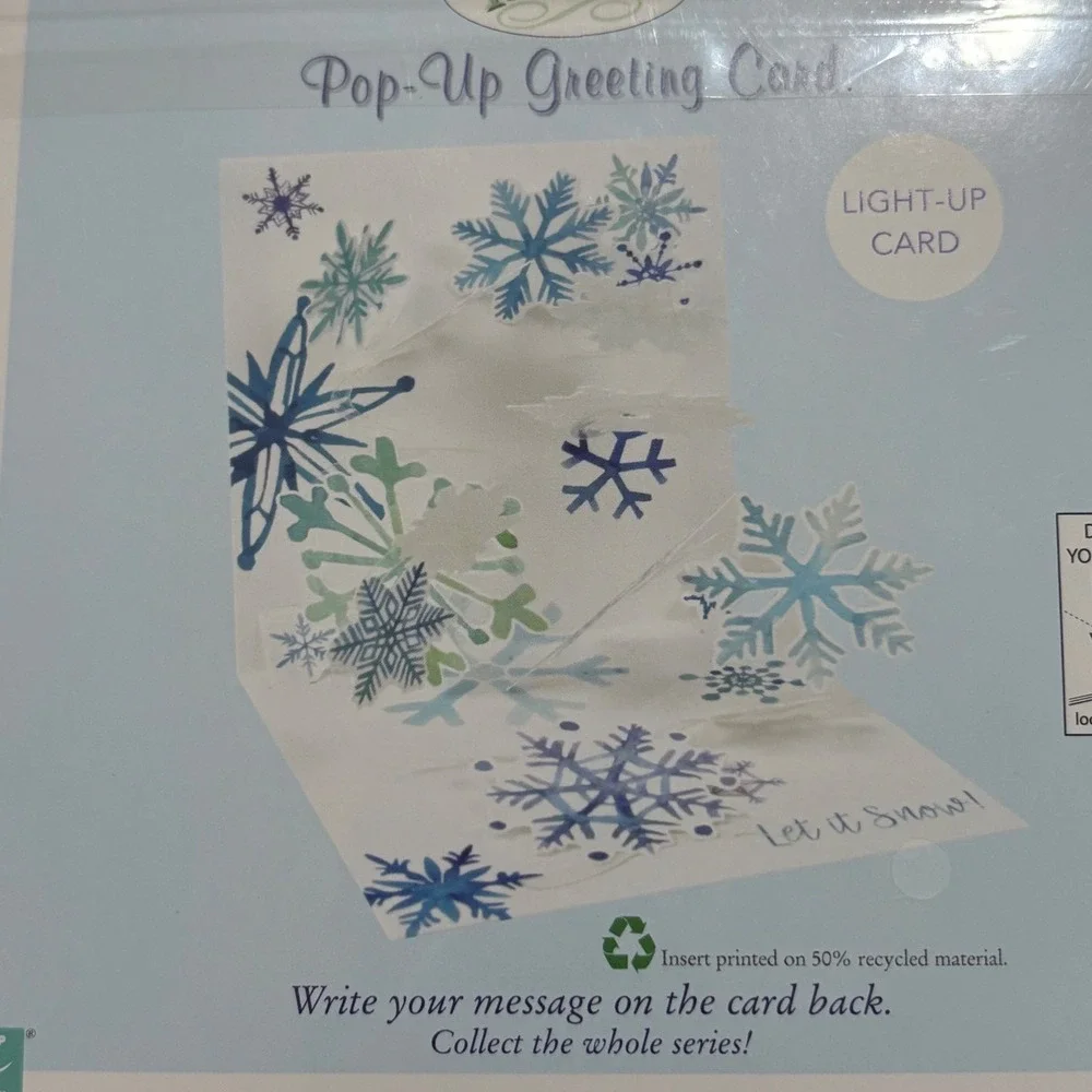 3 Christmas Winter Wreath Unicorn Pop Up Greeting Cards Holiday Mantel Snowflake